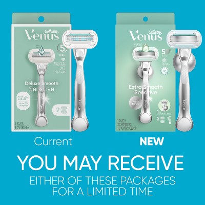 Venus Deluxe Smooth Sensitive Women's Razor + 2 Razor Blade Refills - Imperfect Box