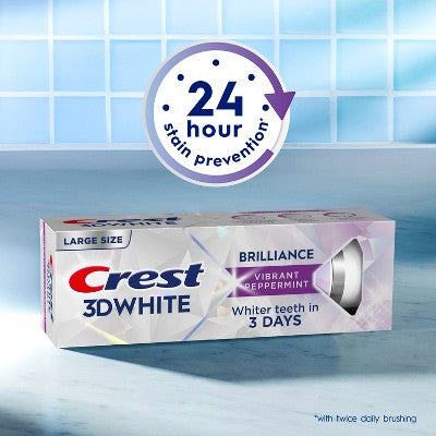 Crest 3D White Brilliance Vibrant Toothpaste Peppermint 4.6oz/3pk - Imperfect Box