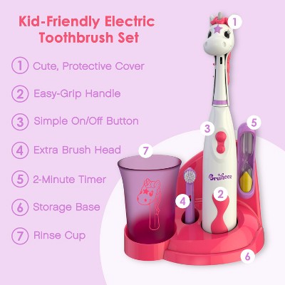 Brusheez Sparkle the Unicorn Kid's Electric Toothbrush Set - Imperfect Box