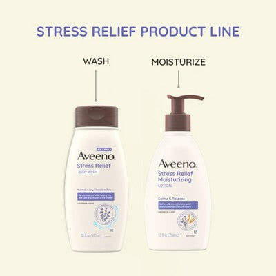Aveeno Stress Relief Body Wash with Lavender & Chamomile 33oz - New