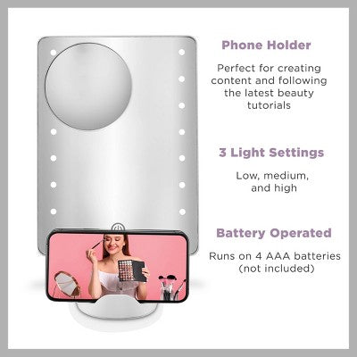 Conair LED Hollywood Lighted Social Media Makeup Mirror White - Imperfect Box - Osadia Concept Store