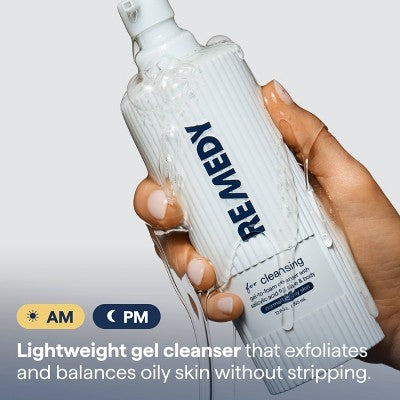 Remedy Skin Gel-to-Foam Gentle Exfoliating Cleanser 12 fl oz - Small Amount Missing