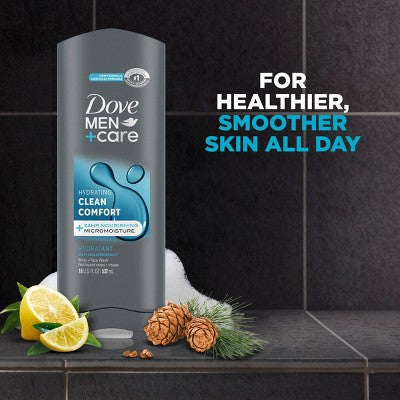 Dove Men+Care Clean Comfort Hydrating Body & Face Wash 18 fl oz - New