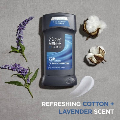 Dove Men+Care 72-Hour Antiperspirant Deodorant Stick Clean Comfort 2.7oz/2ct - Missing Box