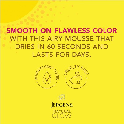 Jergens Natural Glow Instant Moisturizing Self Tanner Tanning Foam Deep Bronze 6 fl oz - Imperfect Container