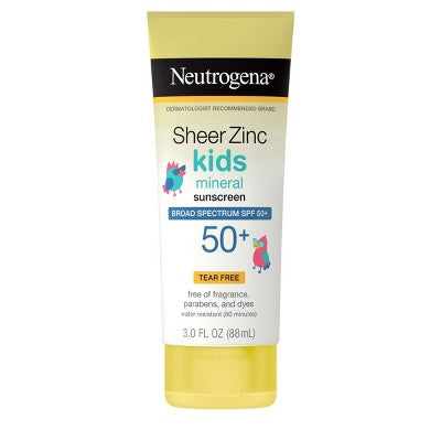 Neutrogena Sheer Zinc Kids Sunscreen Lotion SPF 50 3 fl oz - New