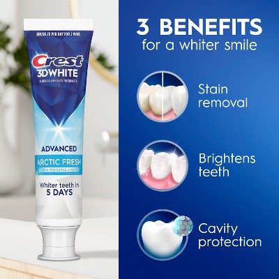 Crest 3D White Advanced Teeth Whitening Toothpaste Arctic Fresh 3.3oz - Missing Box