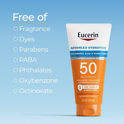 Eucerin Advanced Hydration Sunscreen Lotion SPF 50 5 fl oz - New