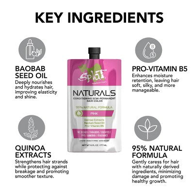 Splat Semi-Permanent Hair Color Naturals Pink 6 fl oz - New