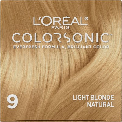 L'Oreal Paris Colorsonic Permanent Hair Color Cartridge Light Blonde Natural 9 - Missing /box