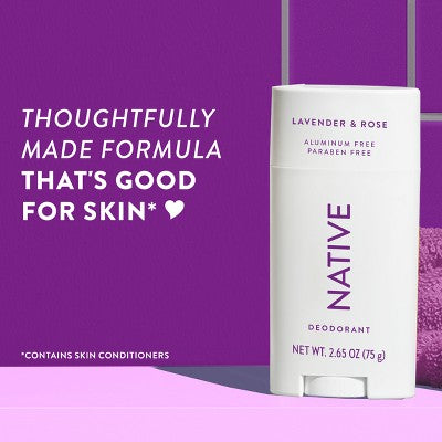 Native Solid Deodorant Lavender & Rose 2.65oz - Imperfect Container