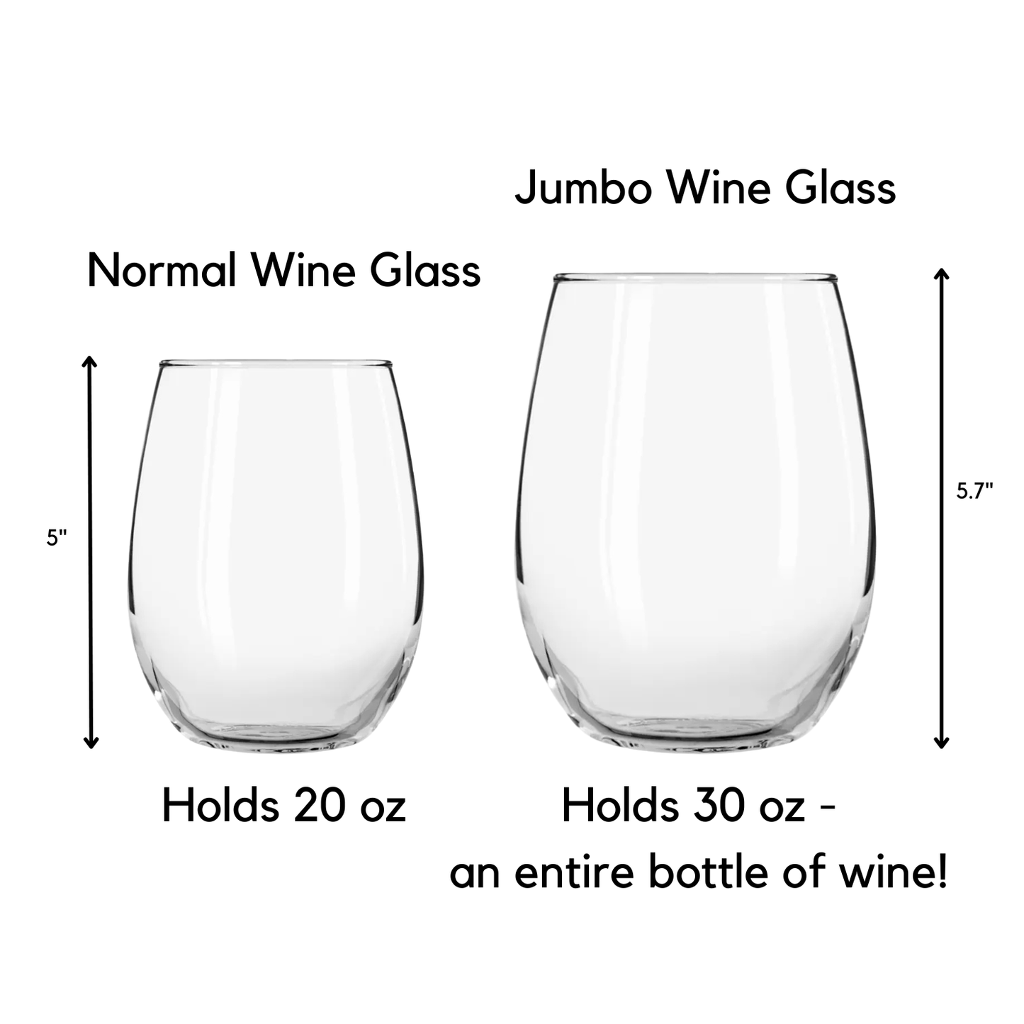 Treat Yo Self Jumbo Stemless Wine Glass in Rainbow Colors | 30 Oz. | Holds an Entire Bottle of Wine