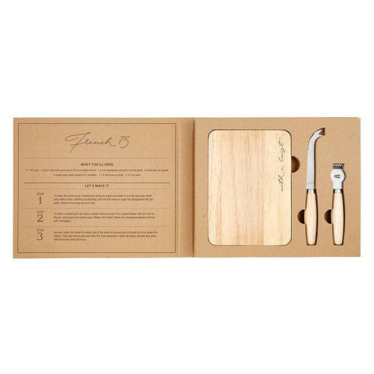 Gift Box: Cocktail Garnish Book Box With a Twist | Cutting board, Knife, and Zester Gift Set