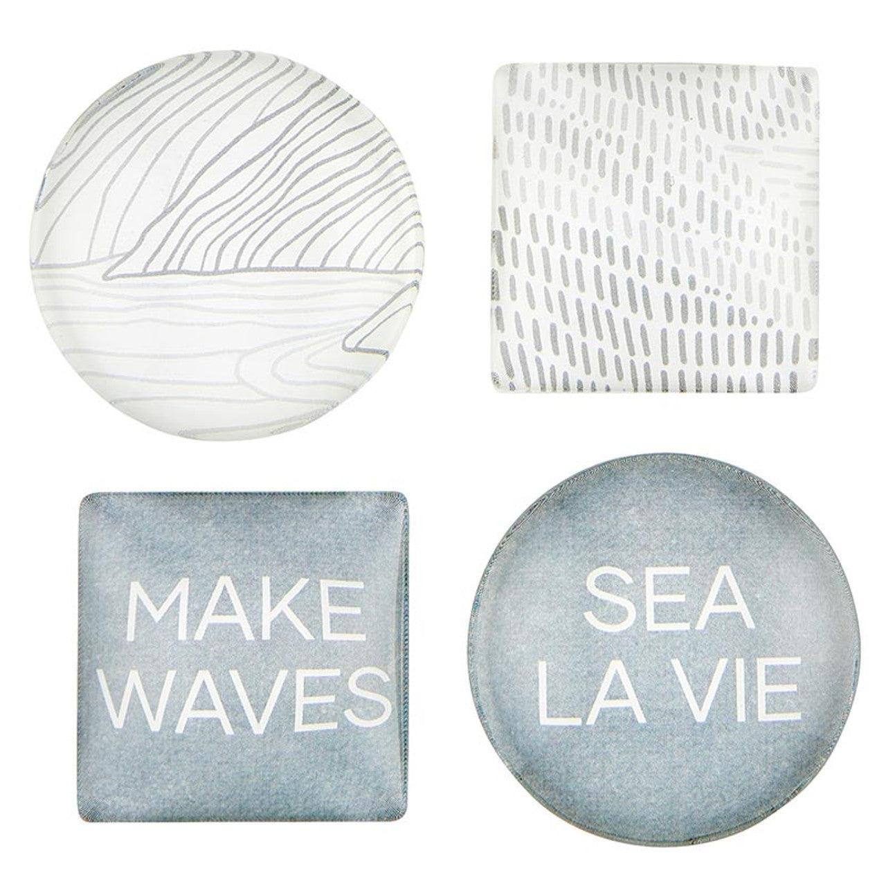 Gift Boxed Magnet Set | Make Waves Glass Magnet Set of 4 | Sea Inspired Art Design