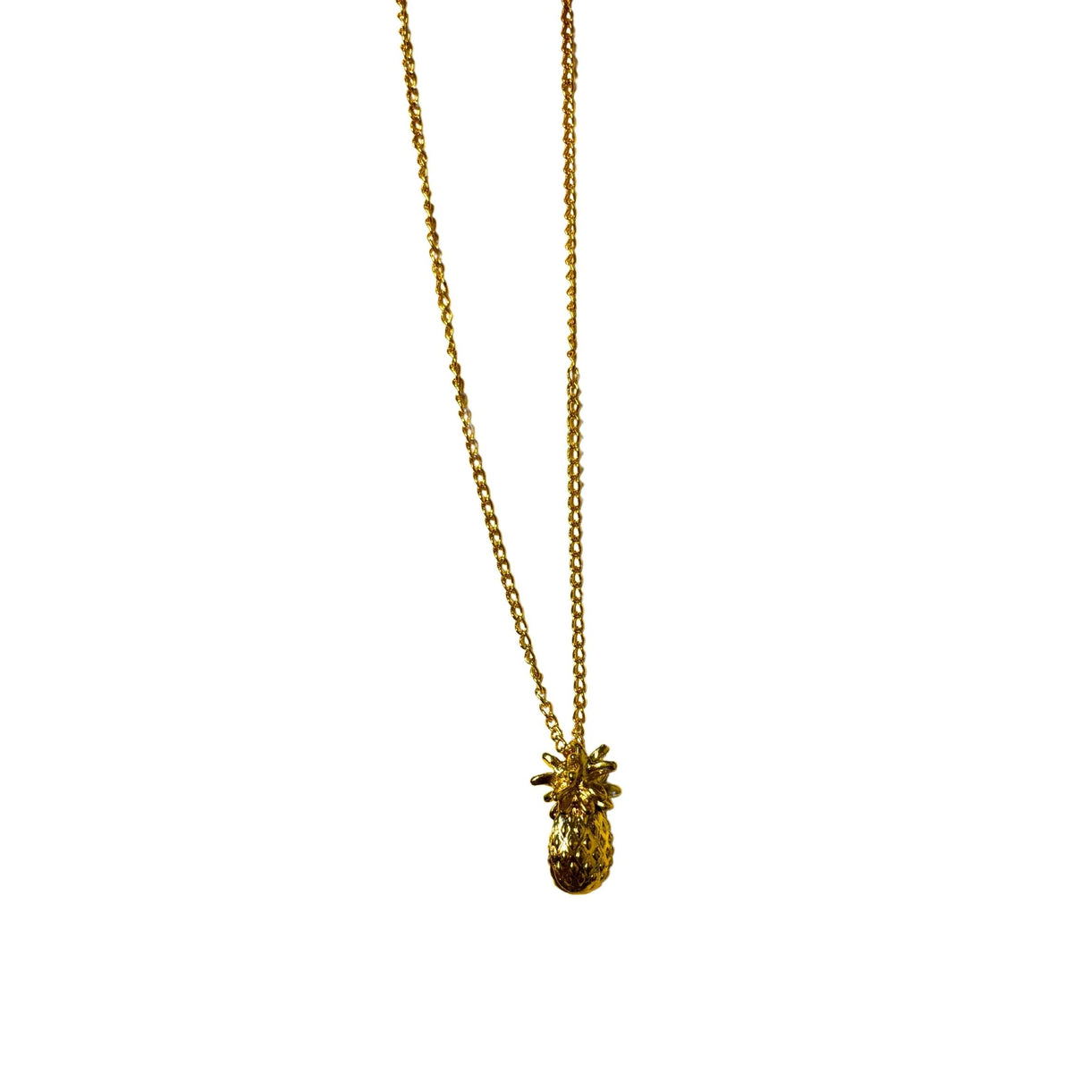 Gold Pineapple Pendant Necklace | Tropical Summer Jewelry