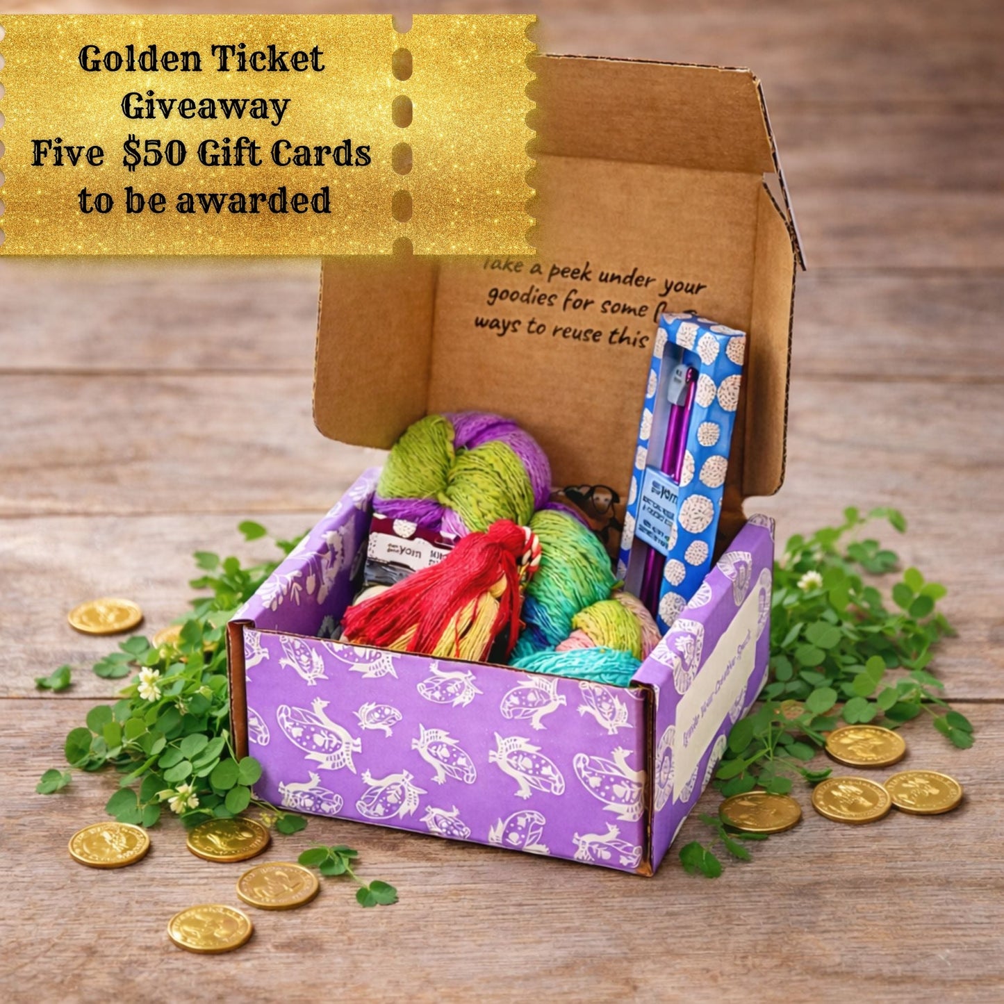 Pot-of-Gold Assorted Yarn Bundle 🍀✨ Golden Ticket Giveaway!