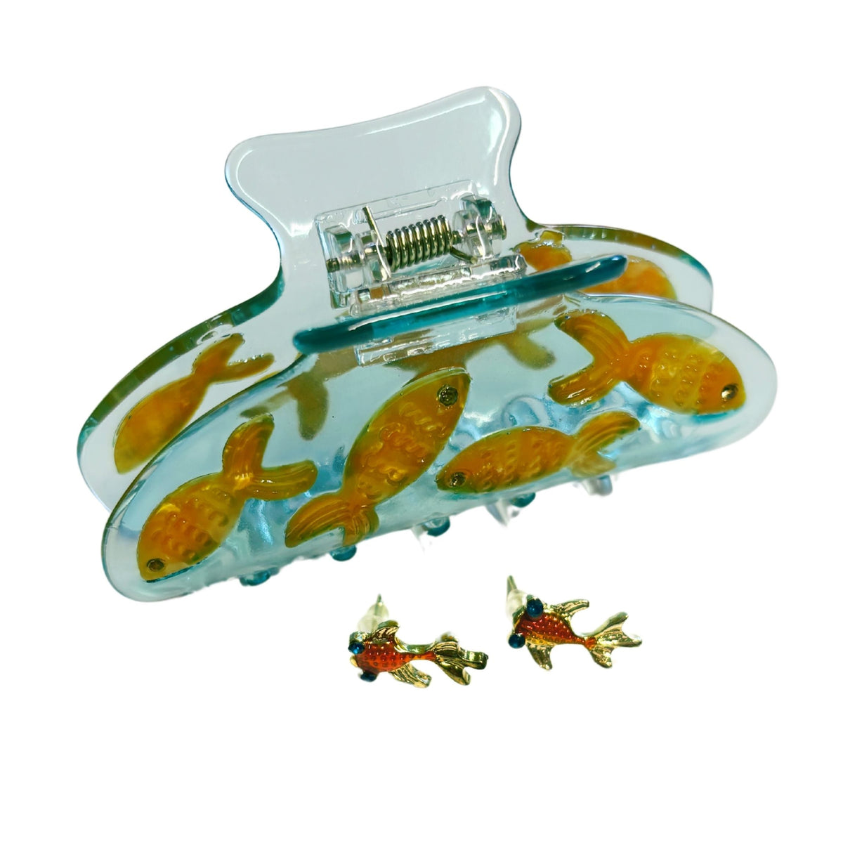 Goldfish Hair Claw and Earrings Gift Set | Gifts for Her | Gift Box