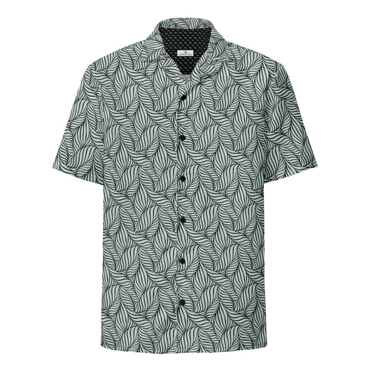 Grey Palm Button Down Hawaiian Shirt