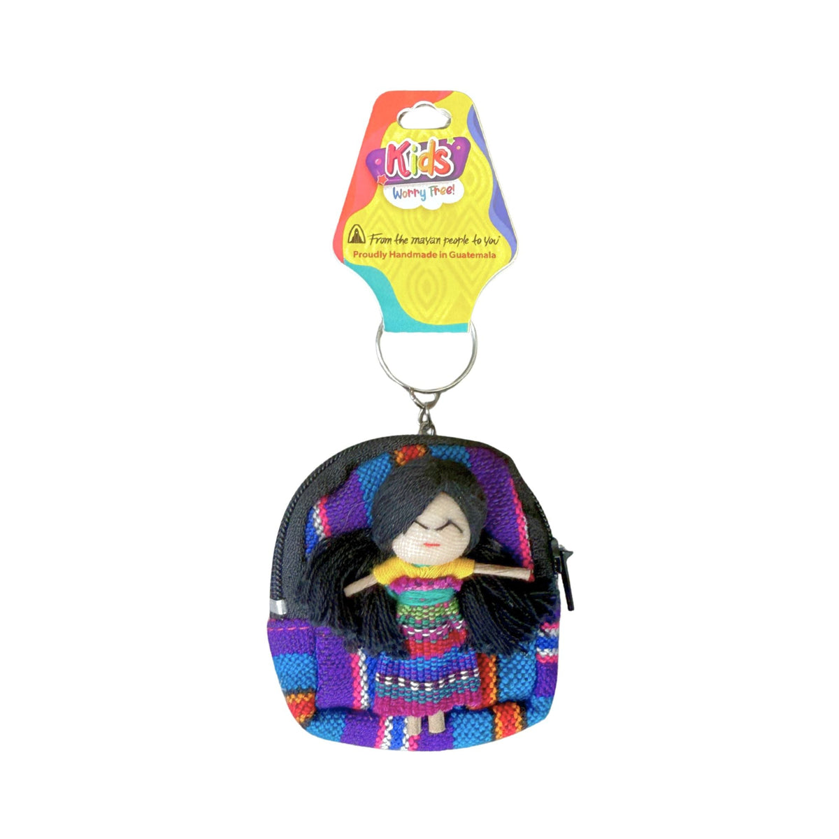 Guatemalan Worry Doll Backpack Charm & Keychain