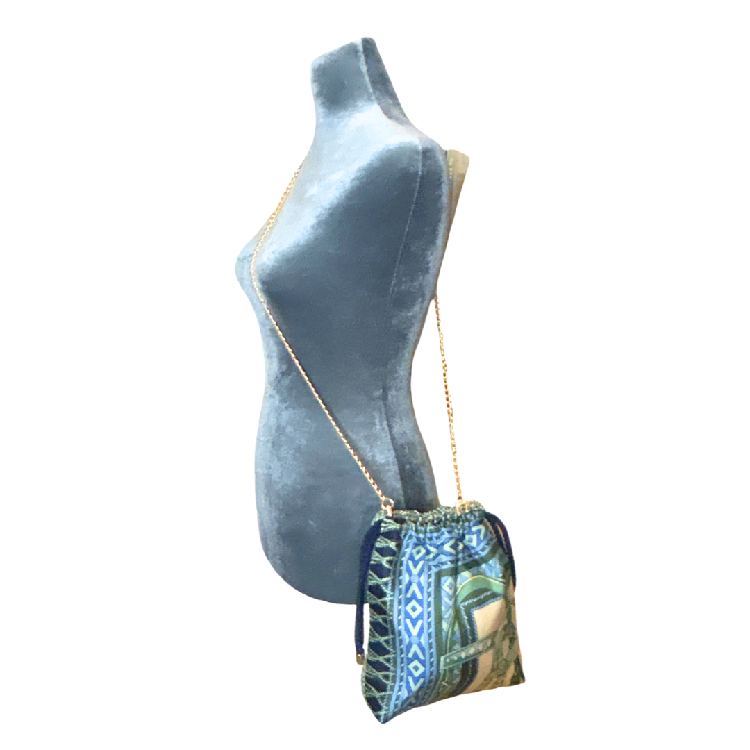 Fringe Harness Vintage Scarf Drawstring Crossbody Bag