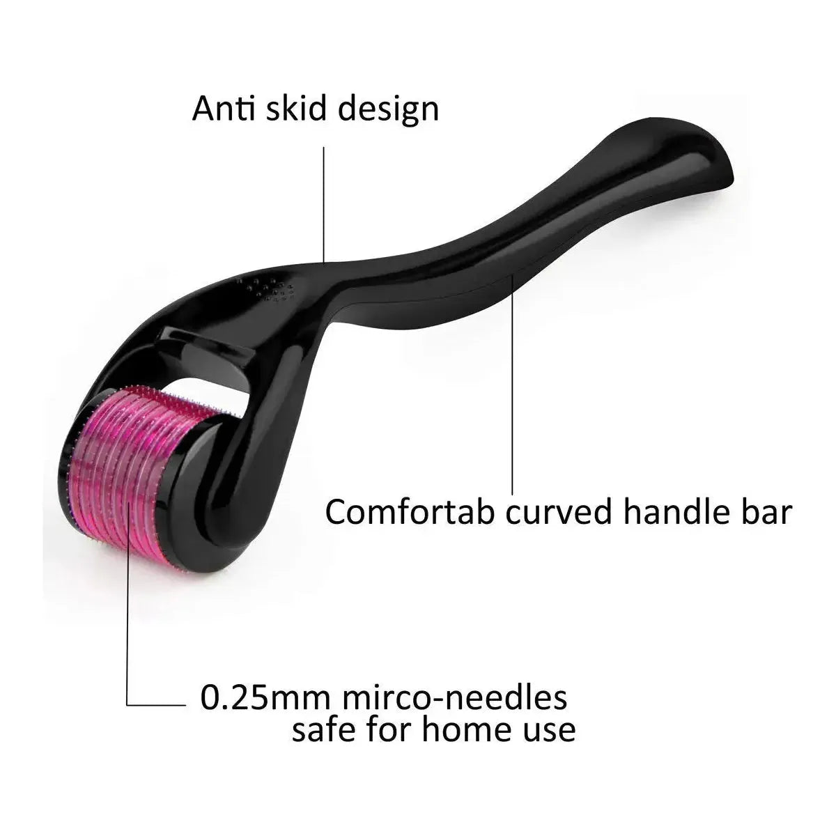 Vida Smart - Derma Roller DRS 540 0.25mm Titanium Needles for Hair Regrowth - Matte Black