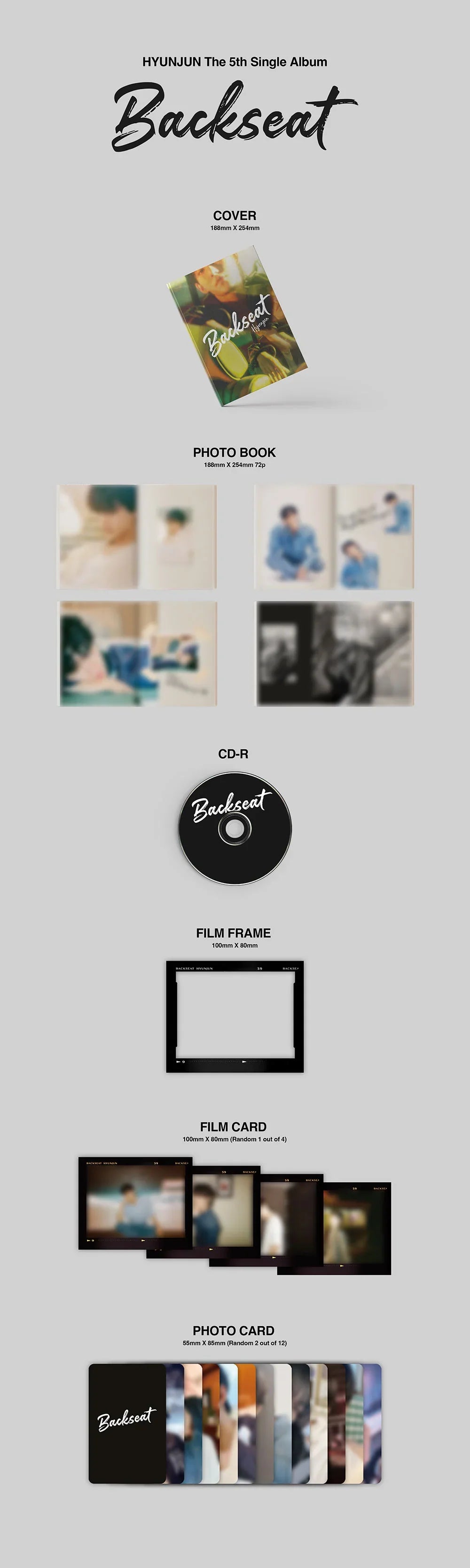 Hyunjun 5th Single Album - Backseat