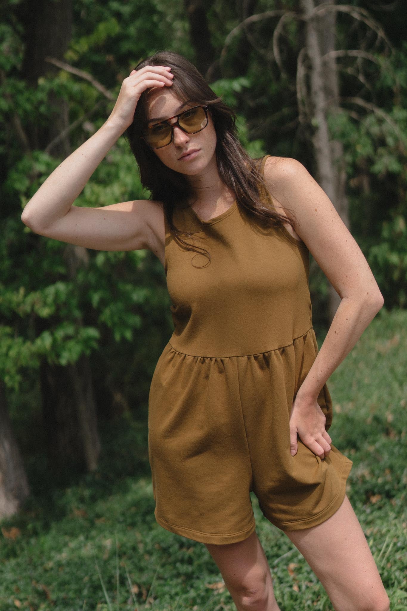 Marianne Romper in Almond