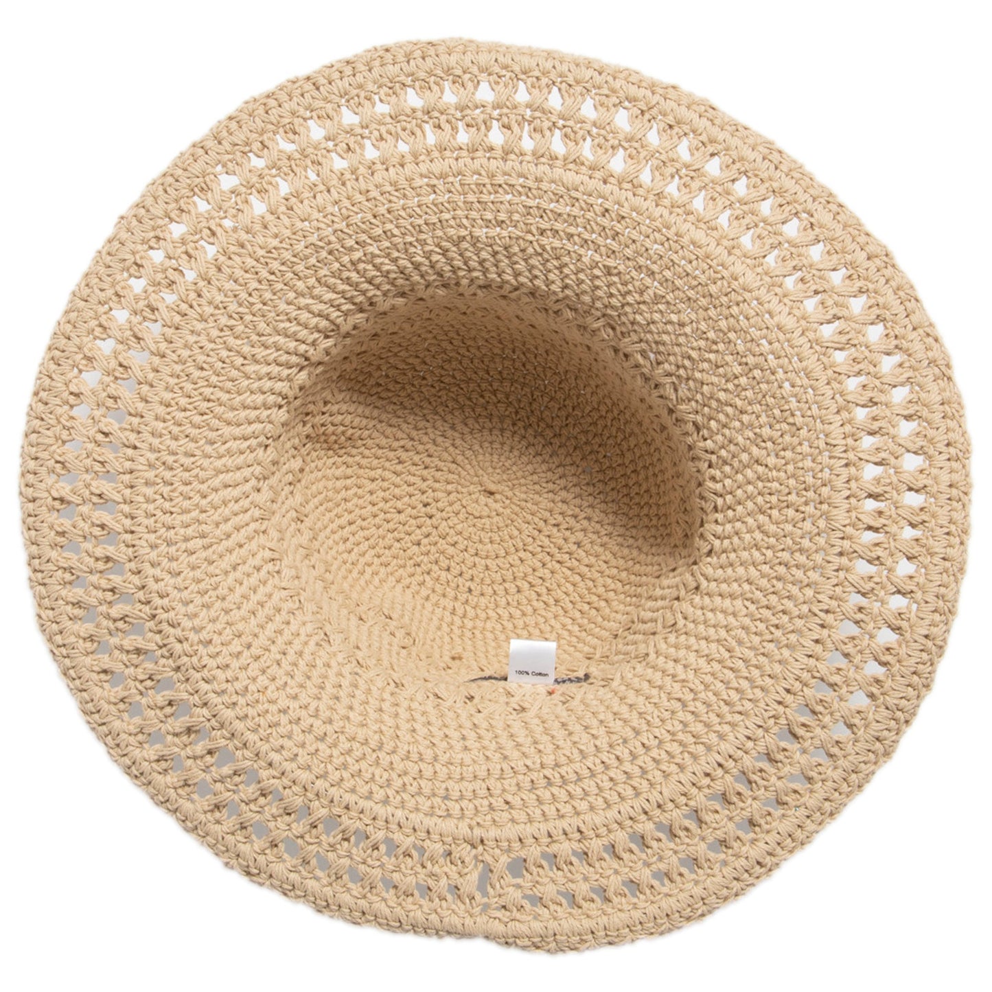 Women's Cotton Crochet Hat With A Large Brim