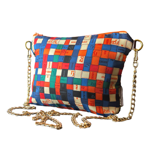 Bolduc Au Carree Vintage Silk Scarf Crossbody Bag