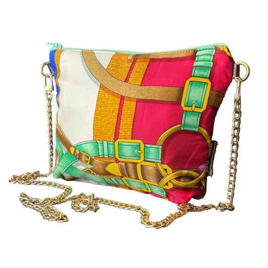 Grand Manege Vintage Silk Scarf Crossbody Bag