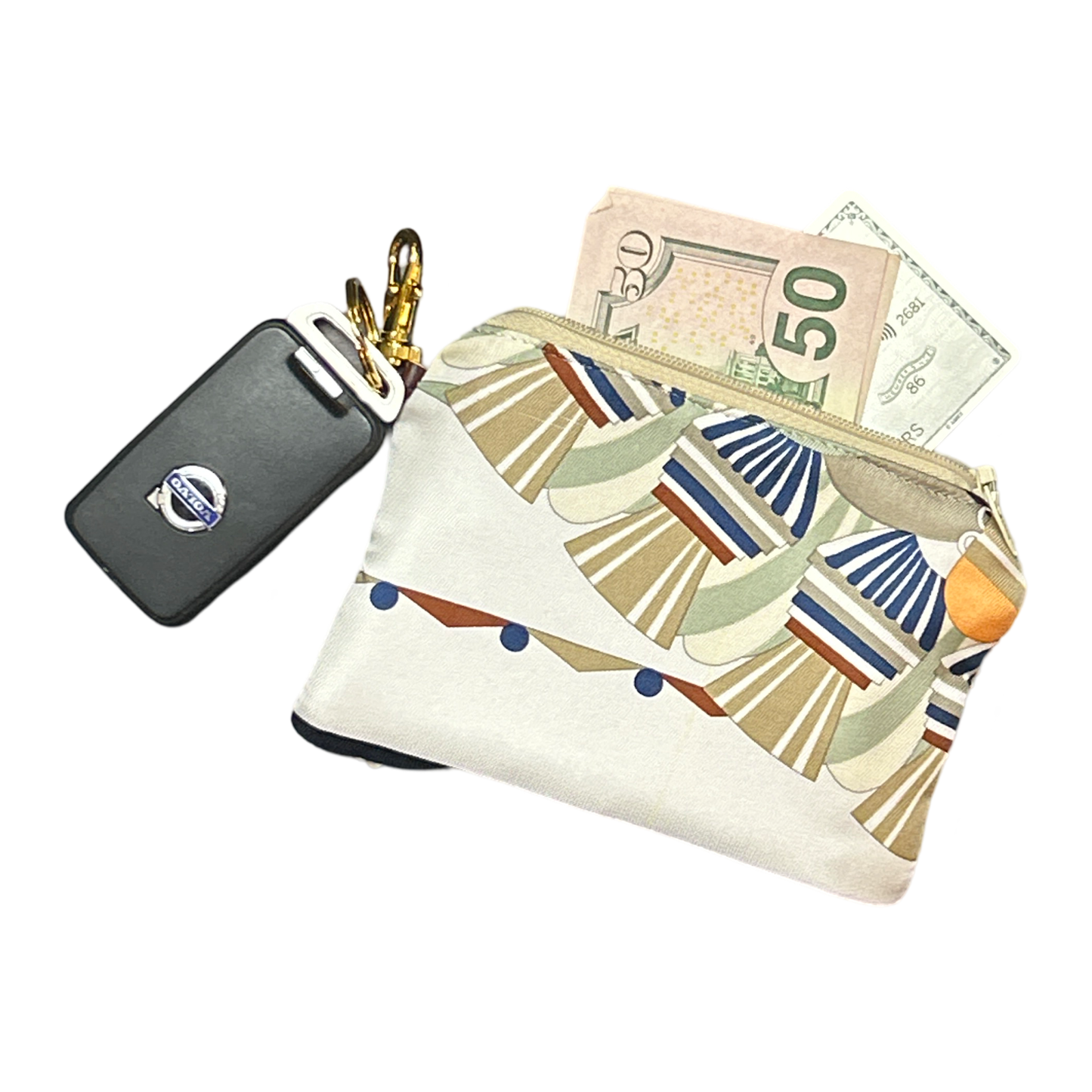 Haute Parure Vintage Scarf Coffee Run Keychain Bag