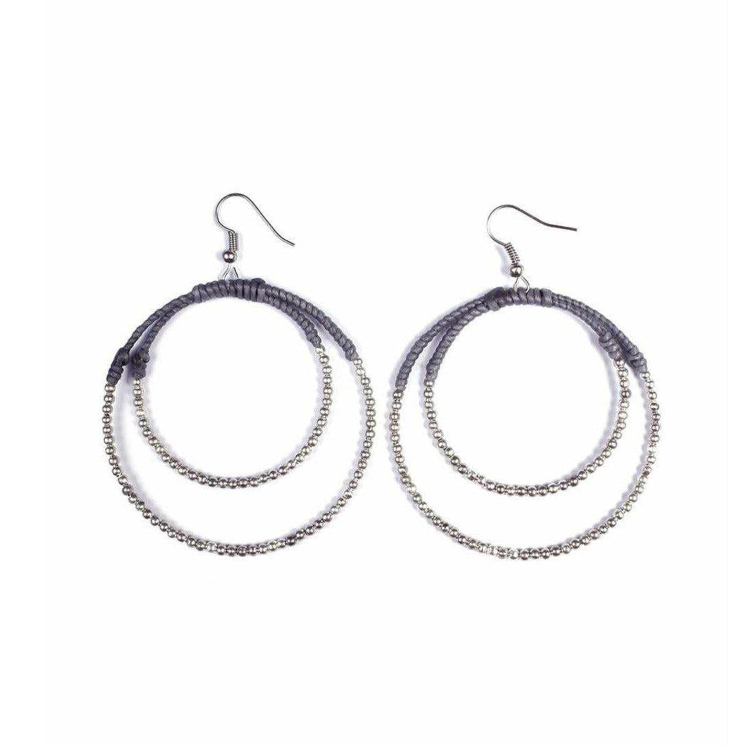 Cherish Brass Bead Hoop Earrings - Thailand