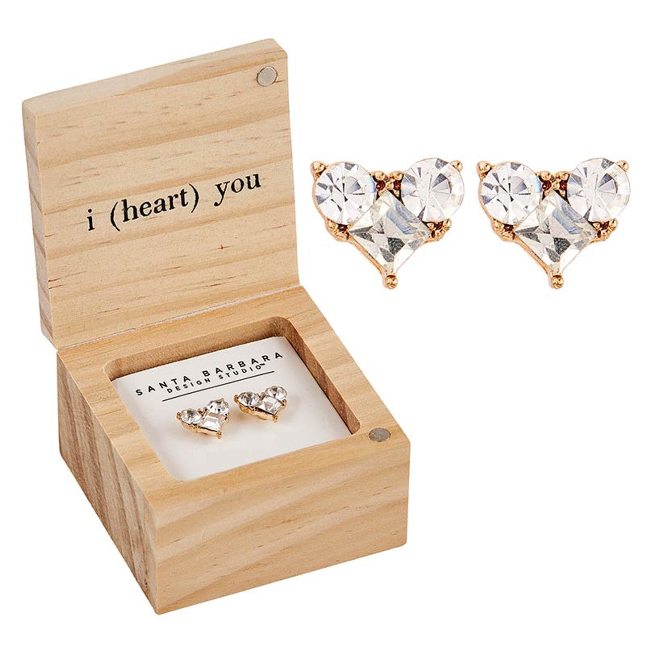 I (Heart) You Treasure Box Earrings | In a Wooden Gift Box