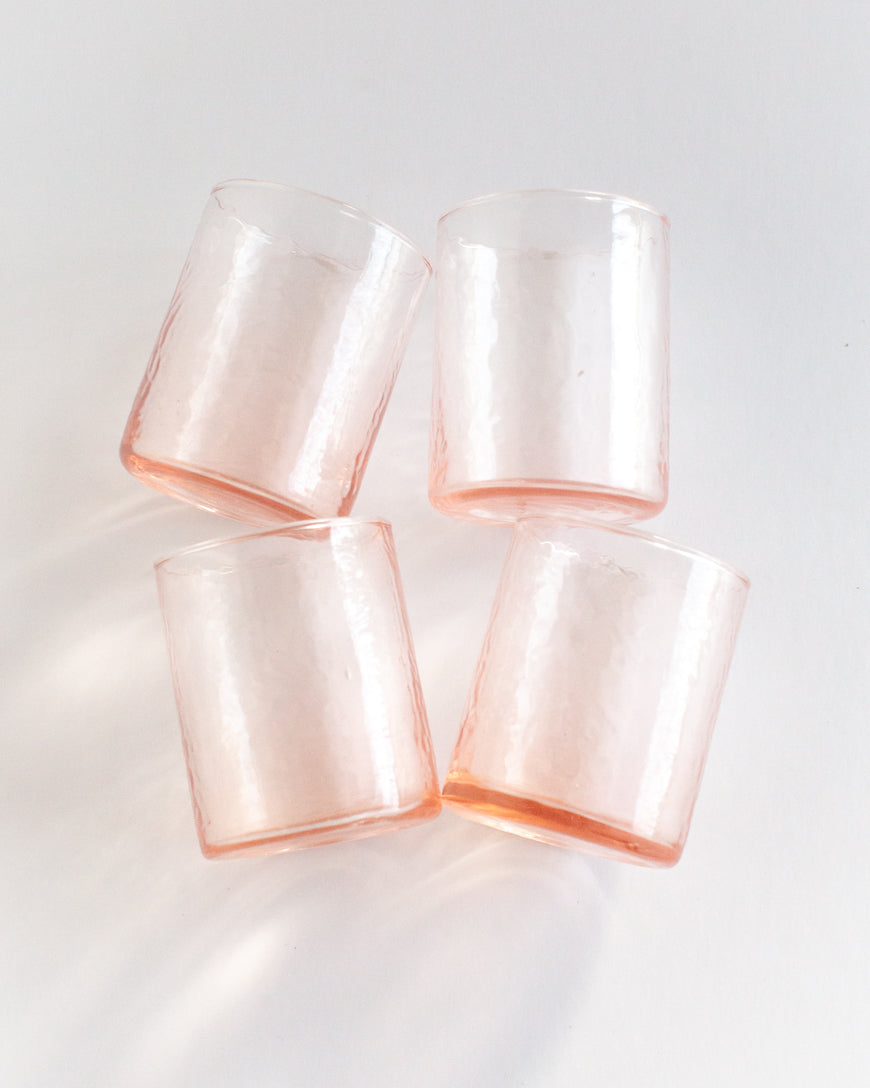 Handblown Hammered Glasses | Set of 4