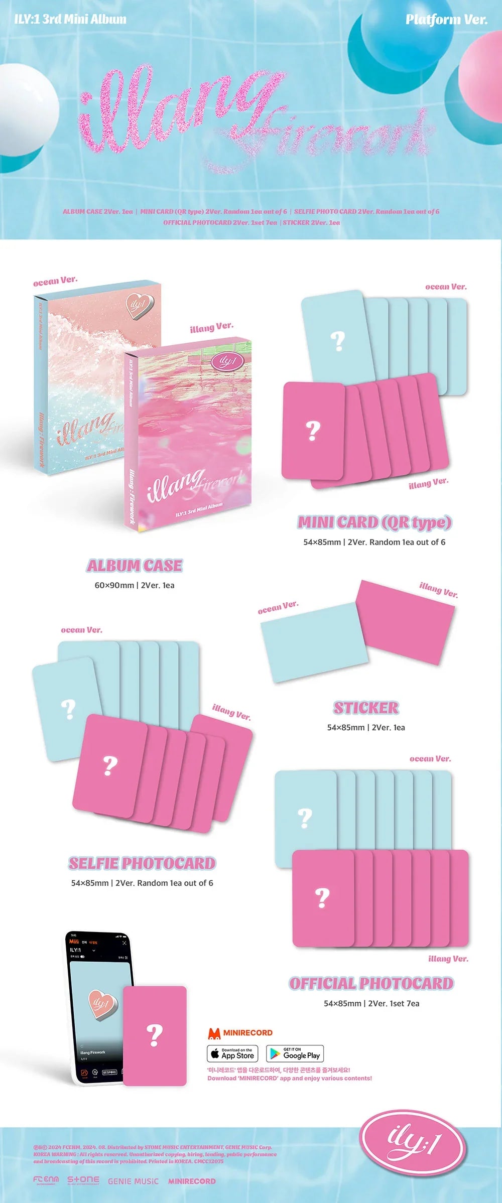 Ily:1 3rd Mini Album - Illang:Firework (Platform Ver Random)