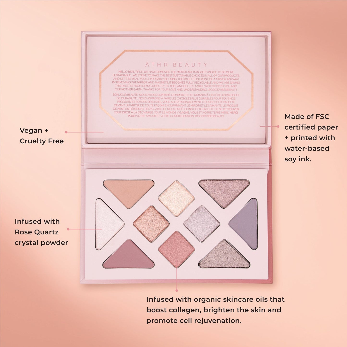 Rose Quartz Crystal Eyeshadow Palette - Osadia Concept Store