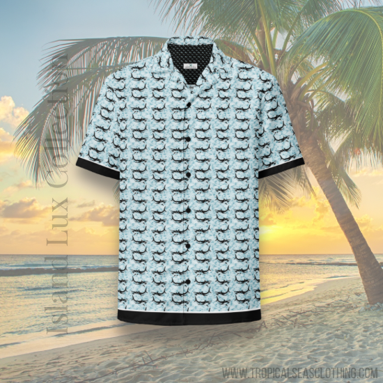 Shark Frenzy Button Down Hawaiian Shirt