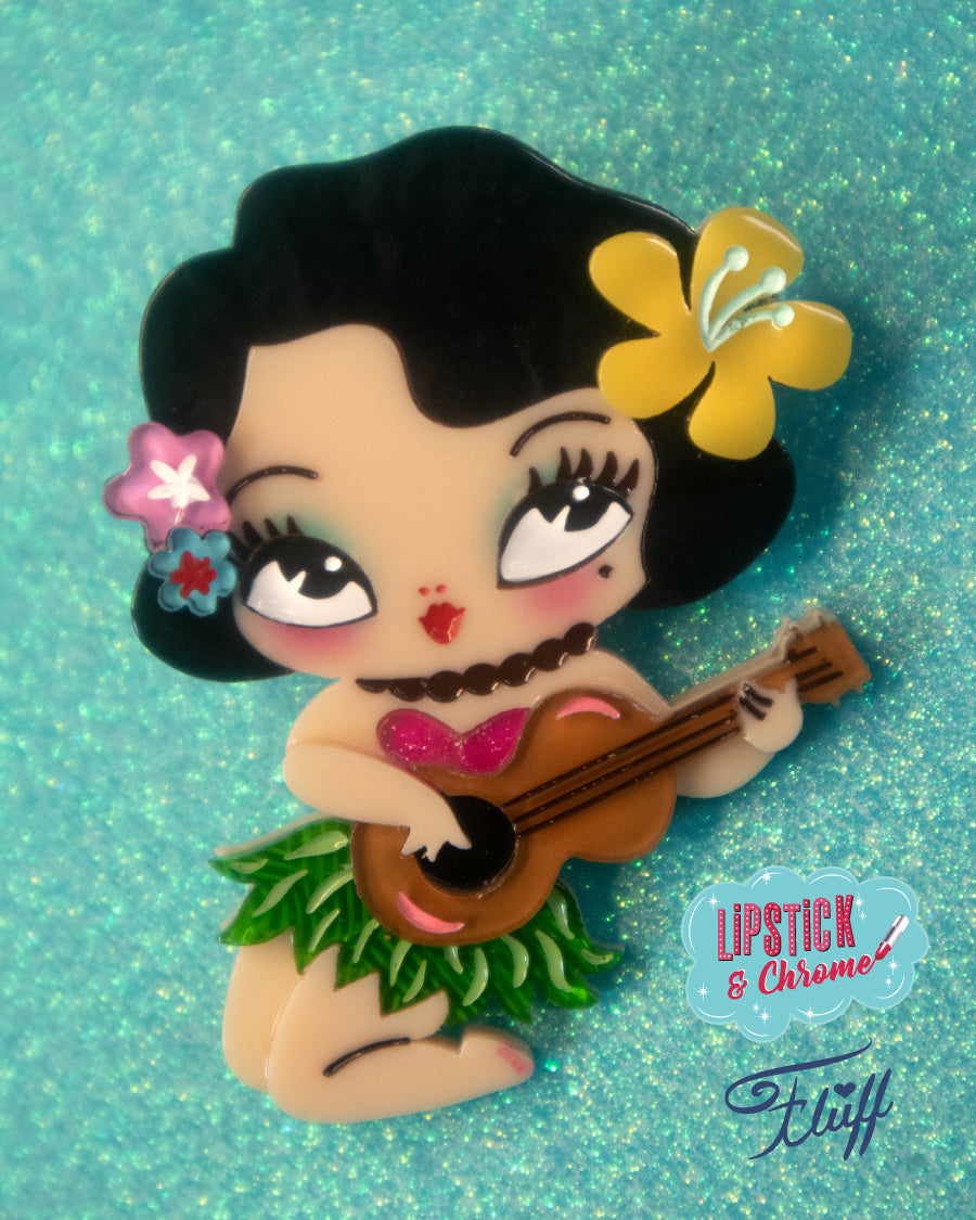 Hula Lula Tiki Girl Brooch by Miss Fluff x Lipstick & Chrome