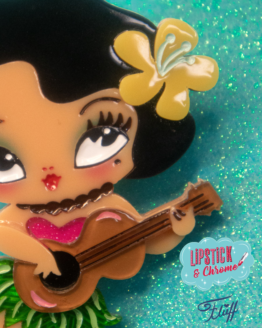 Hula Lula Tiki Girl Brooch by Miss Fluff x Lipstick & Chrome