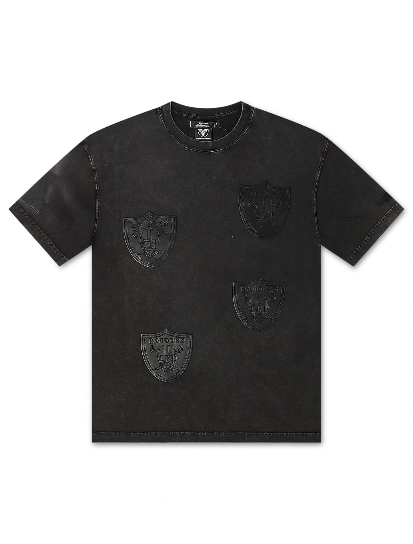 Pro Standard Raiders All-Over Logo Tee - Washed Black