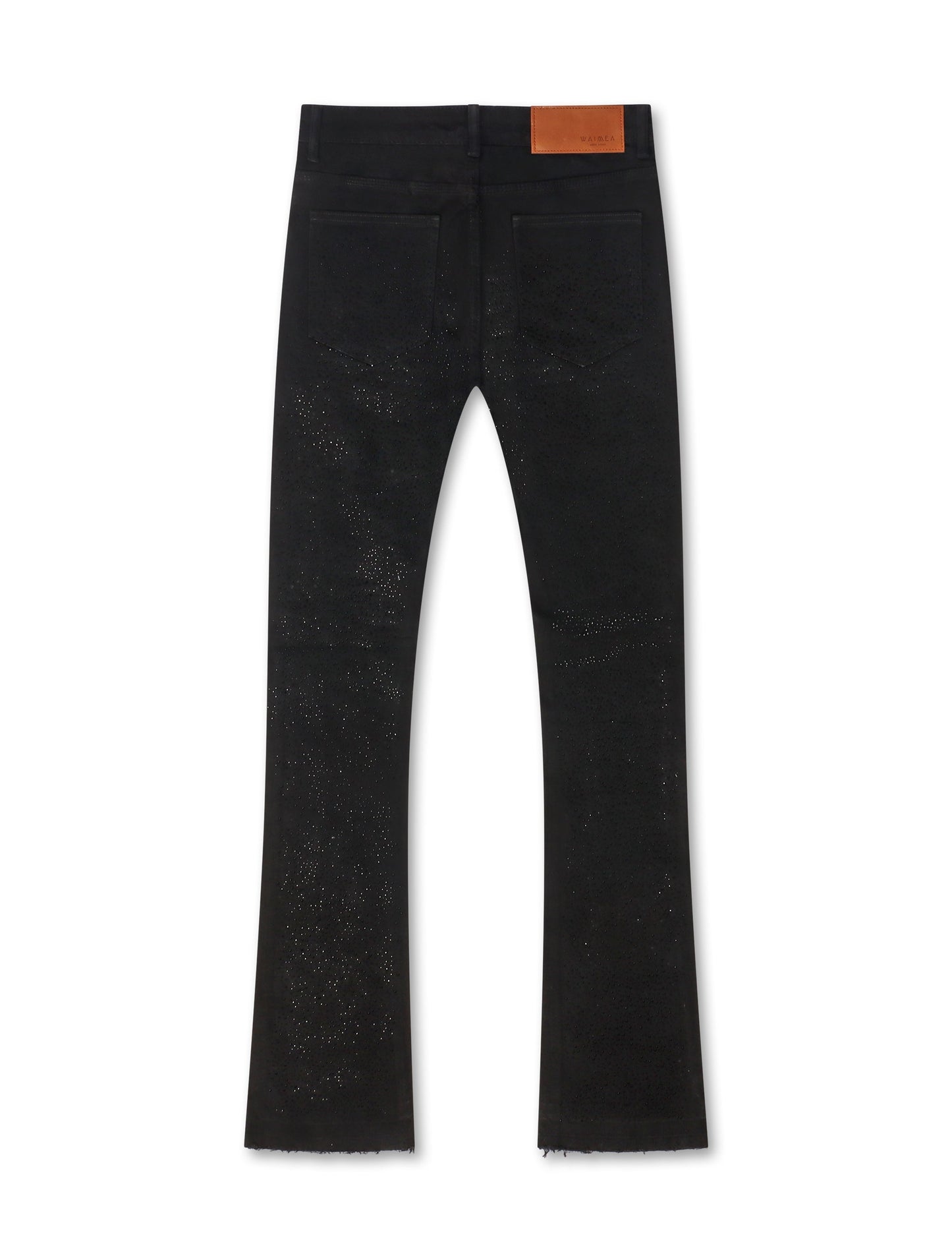 Waimea Rhinestone Stacked Fit Jeans - Jet Black
