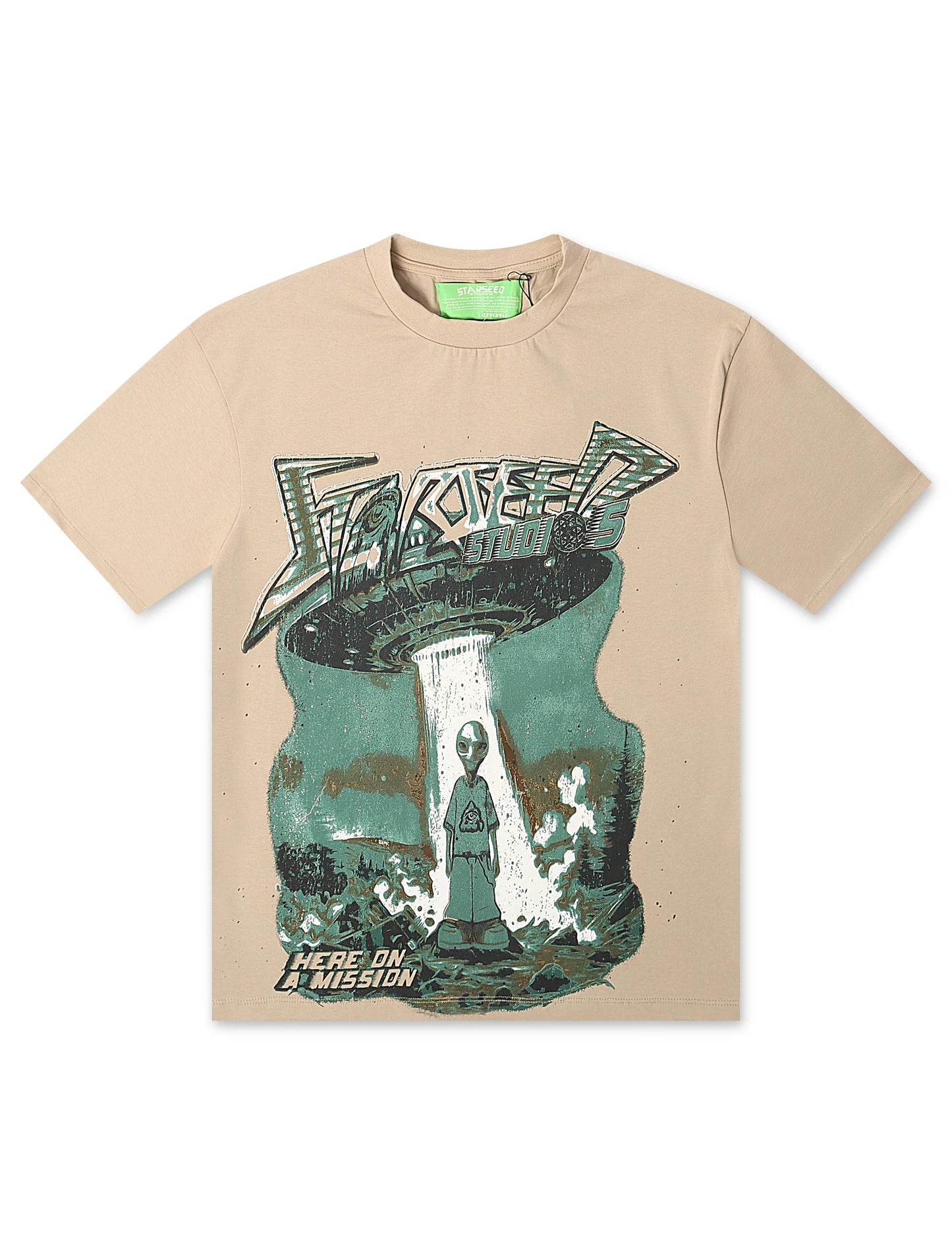 Starseed Here On A Mission Tee - Beige