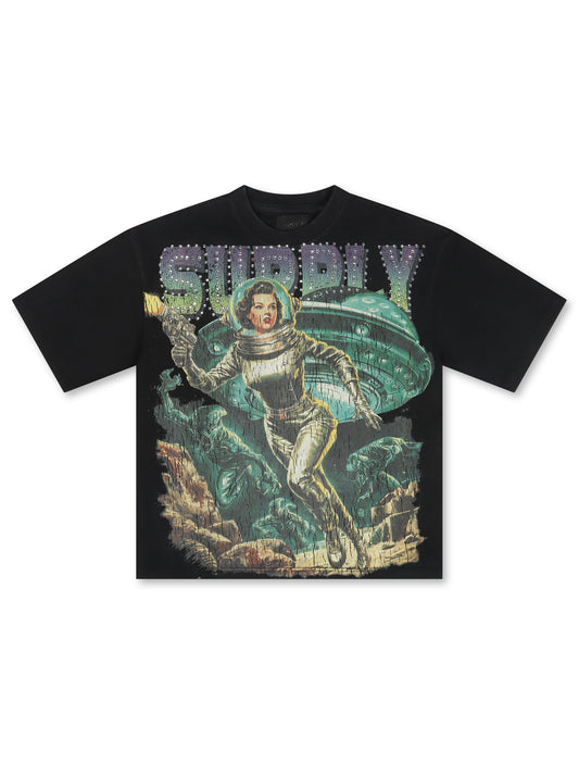 Supply West Space Cadet Boxy Tee - Black