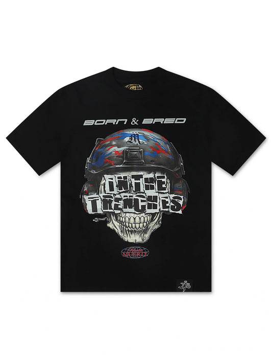 Hasta Muerte AJ4 Trench Skull Tee - Black