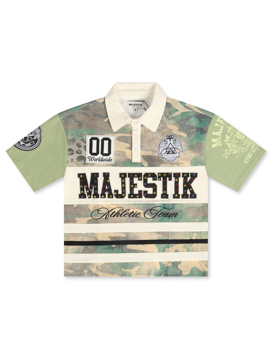 Majestik Pique Cut and Sewn Polo - Olive Camo
