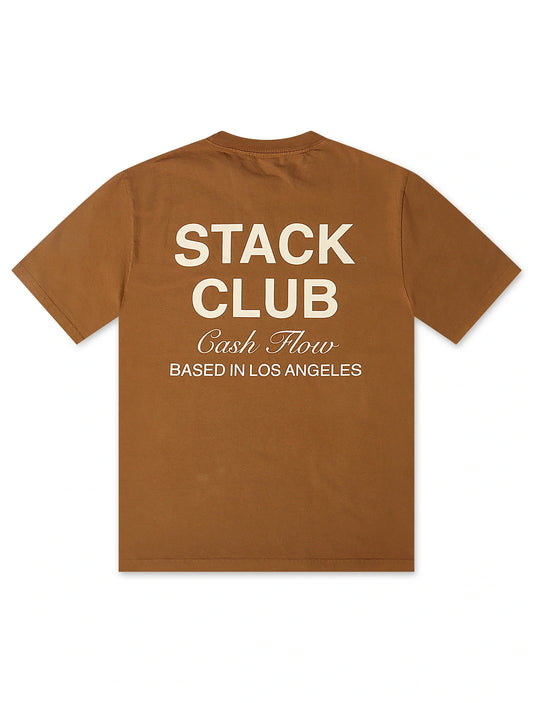Stack Club Cash Flow Heavyweight Tee - Brown/Cream