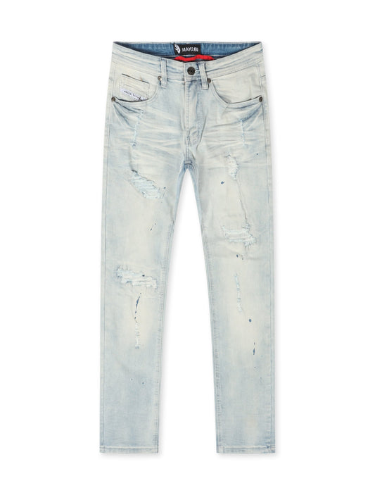 Makobi Distressed Slim Fit Jeans – Light Wash