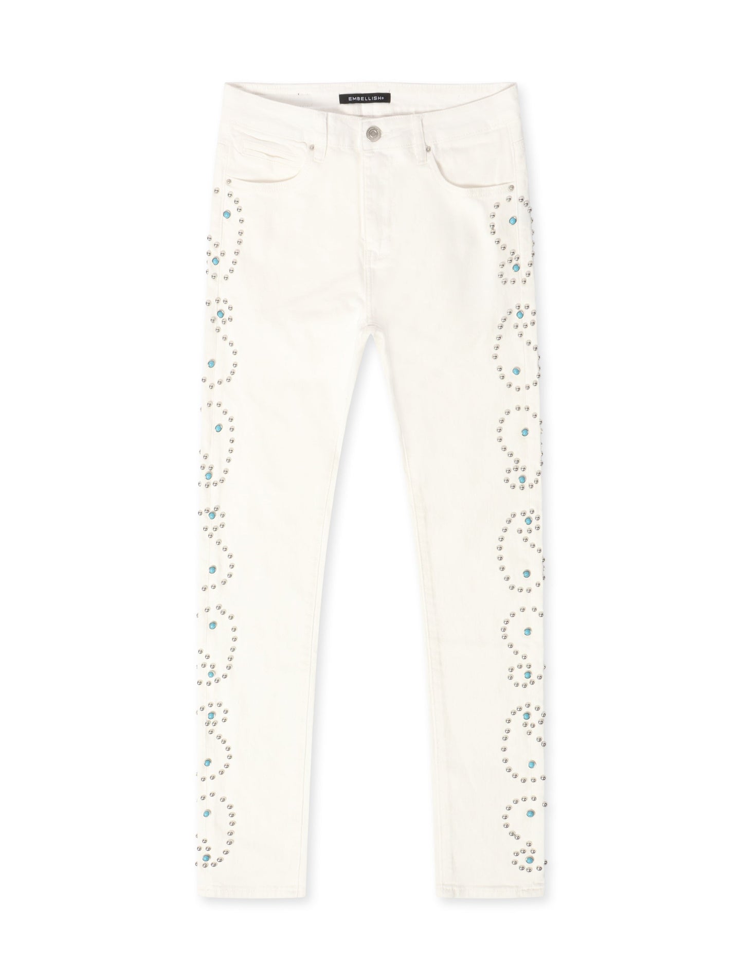 Embellish Onix Rhinestone Jeans - White