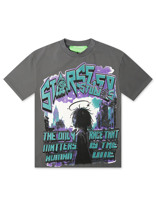 Starseed Only Race Tee - Charcoal