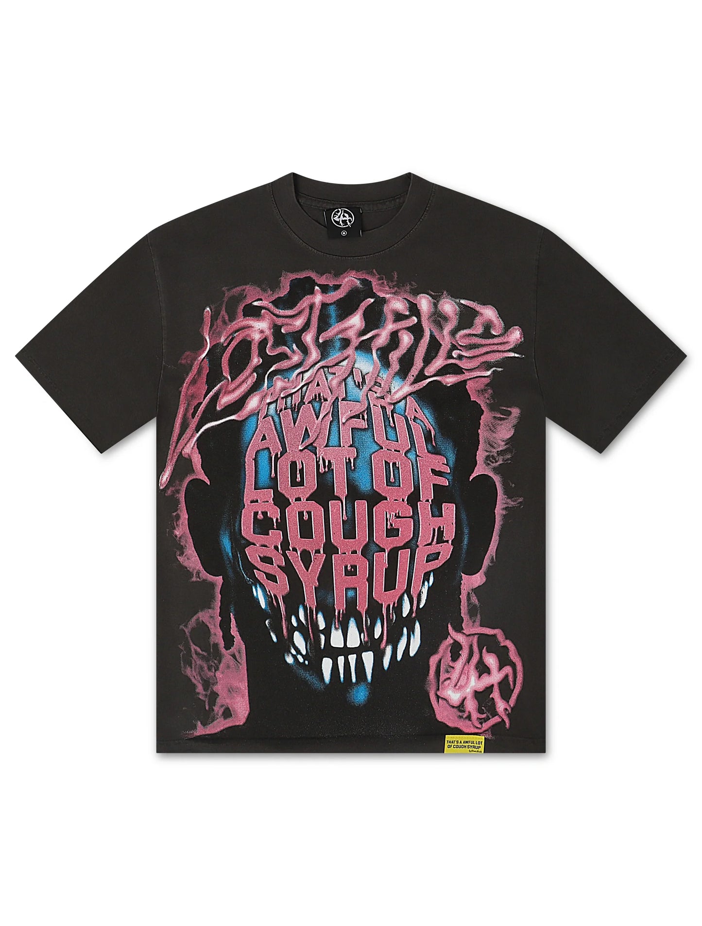 Lost Hills x ALOCS Graphic Tee - Charcoal/Pink
